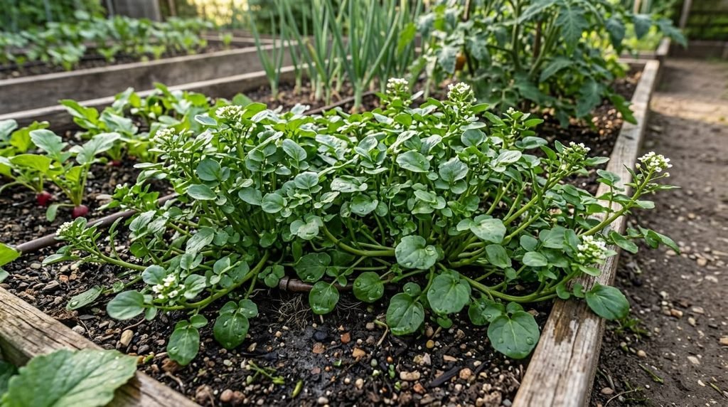 Agrião 1 Folhas verdes frescas de agrião-d'água Nasturtium officinale em maço