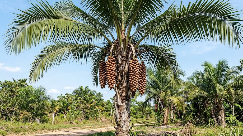 Babaçu 1 Babaçu (Attalea speciosa Mart.) com frutos